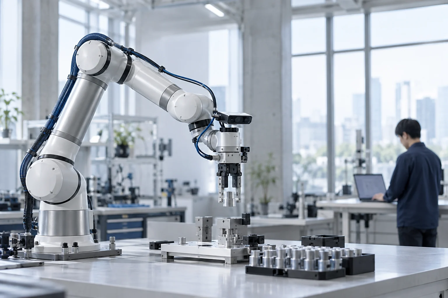 ロボットの動作を検証する開発現場のイメージ